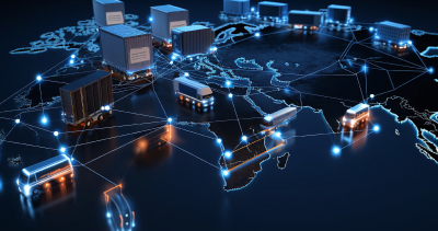 Connected global supply chain network map
